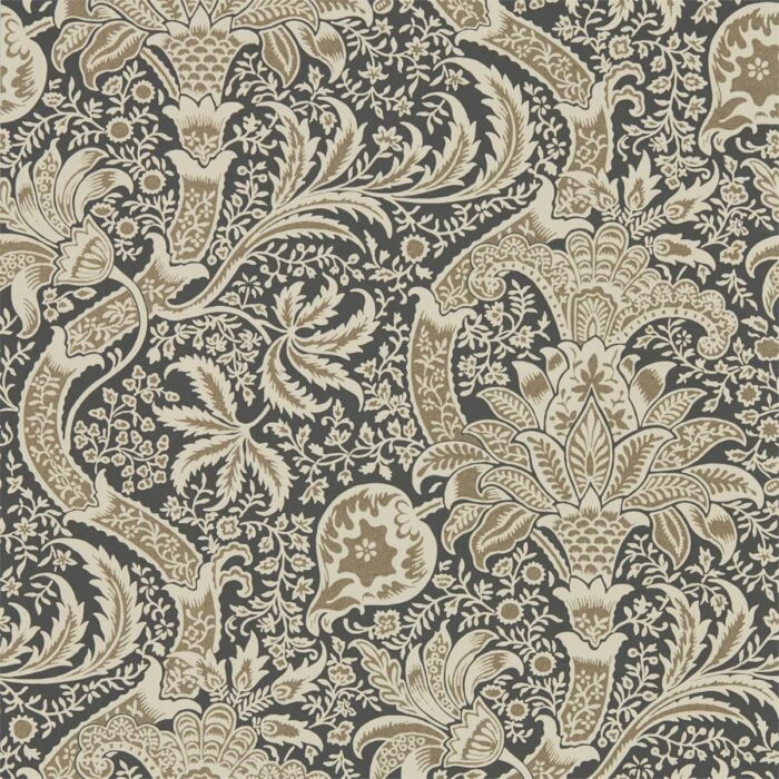 Indian Wallpaper - Charcoal / Nickel swatch