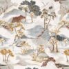 white botanical linen fabric from Casamance