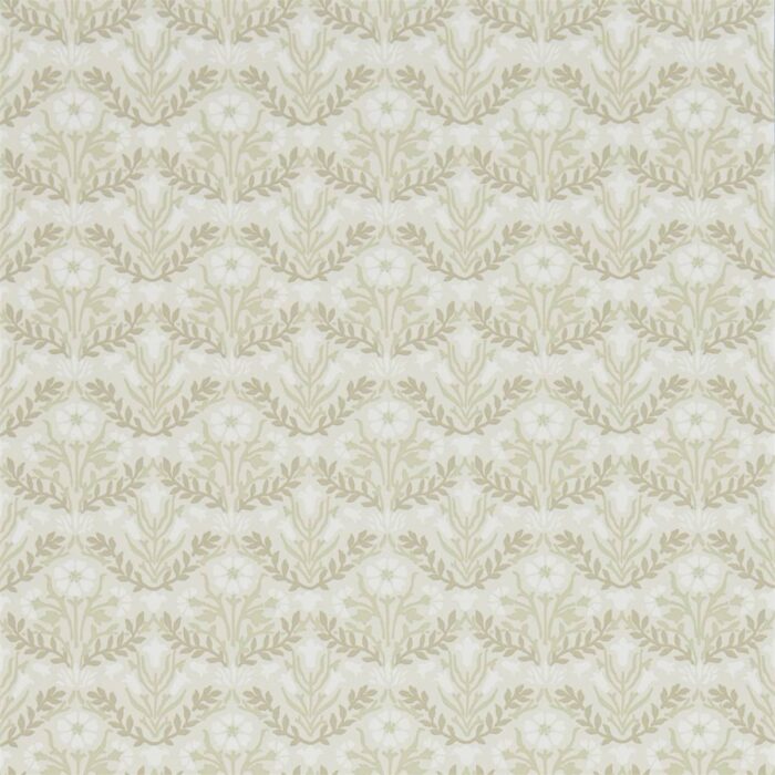 Morris Bellflower Wallpaper - Manilla / Olive swatch