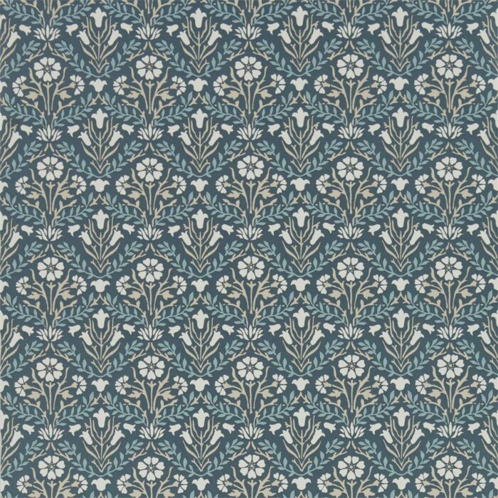 Morris Bellflower Wallpaper - Indigo / Linen swatch