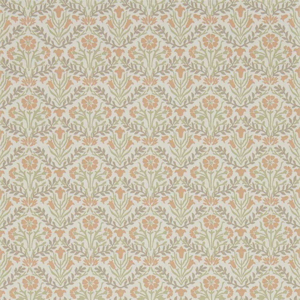 Morris Bellflower Wallpaper - Saffron / Olive by multicolour botanical wallpaper from william morris & co