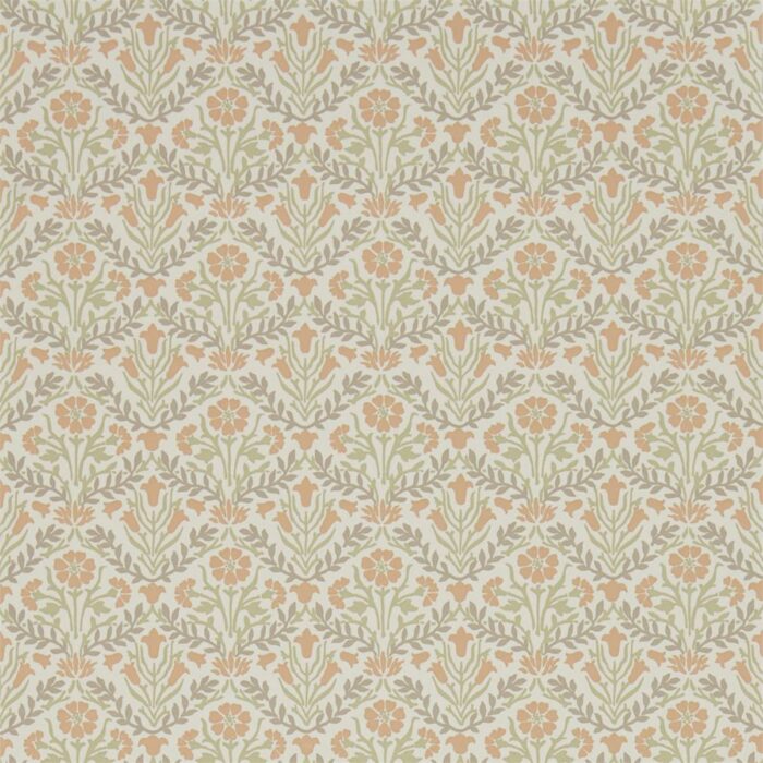 Morris Bellflower Wallpaper - Saffron / Olive swatch