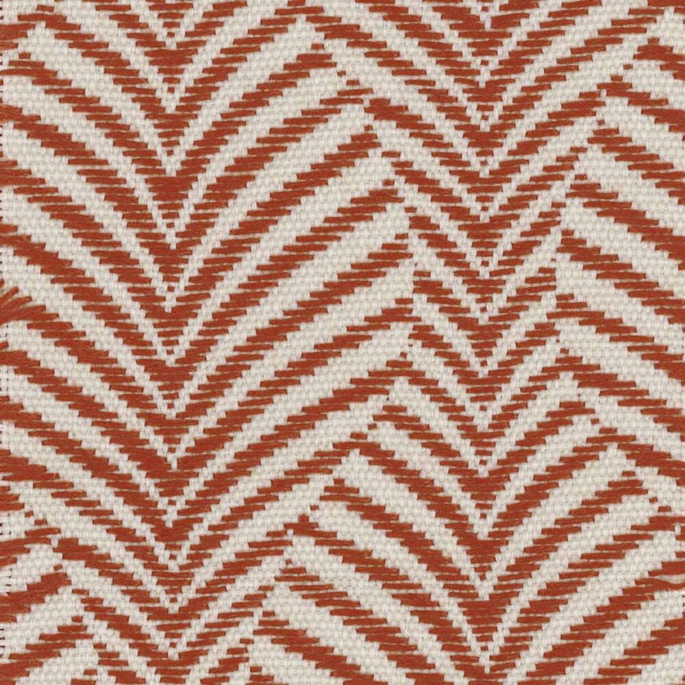 Caori Fabric - Blood Orange by orange geometric woven fabric from Casamance