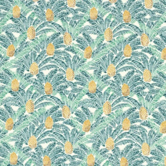 Pigna Fabric - White Petal / Emerald swatch