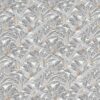 black-grey botanical printed fabric from Casamance