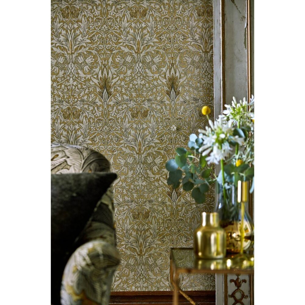 Snakeshead Wallpaper - Indigo / Cumin by Snakeshead Wallpaper - Indigo / Cumin from