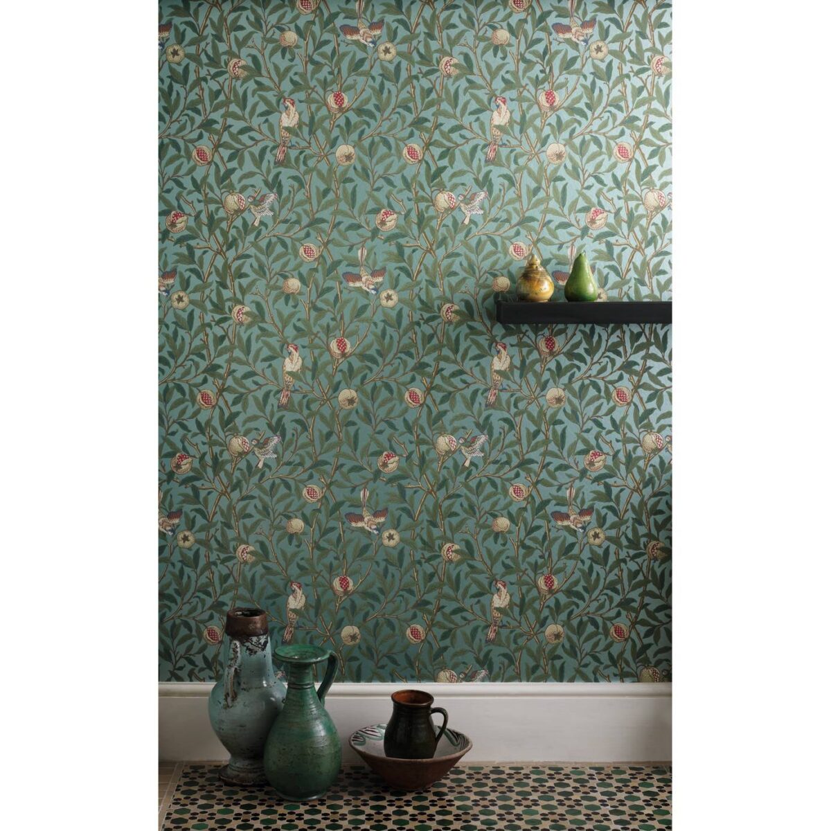 Fruit Wip Wallpaper - Slate / Thyme from