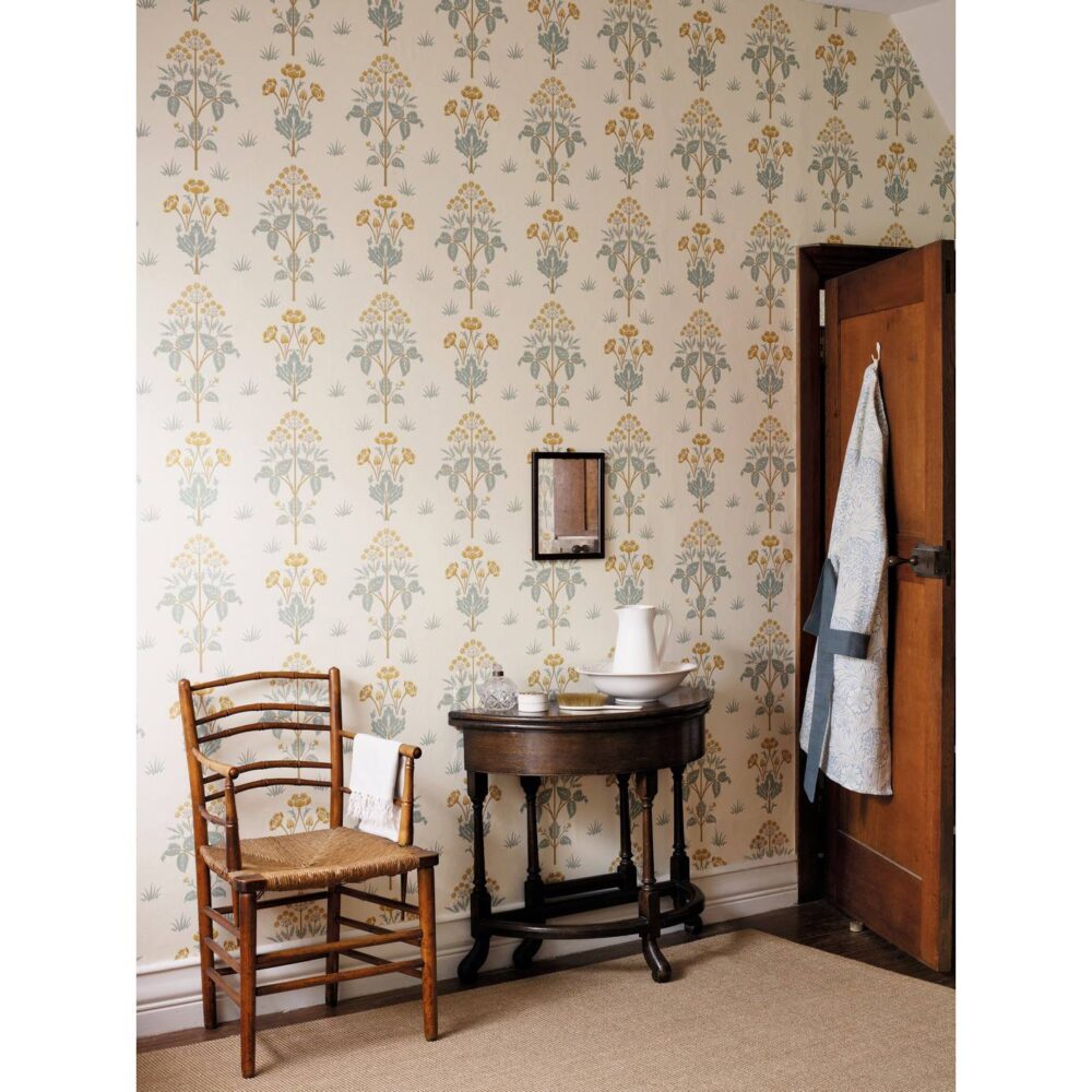 Meadow Sweet Wallpaper - Gold / Slate by Meadow Sweet Wallpaper - Gold / Slate from