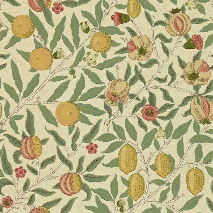 Fruit Wallpaper - Beige / Gold / Coral swatch