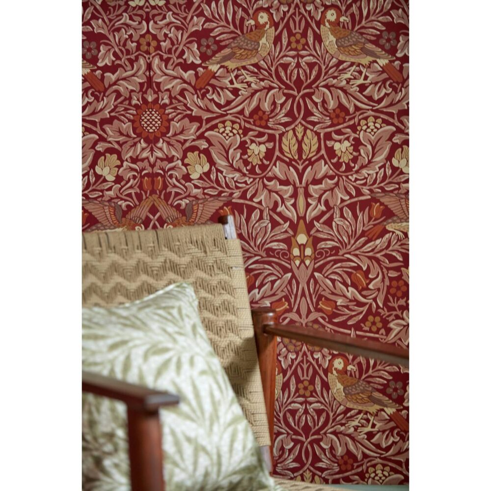 Bird Wallpaper - Madder / Weld by Bird Wallpaper - Madder / Weld from
