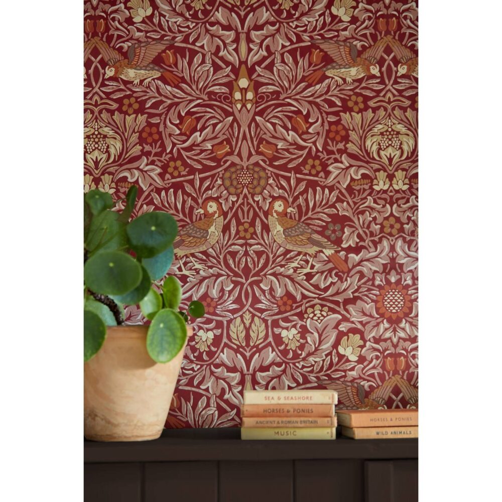 Bird Wallpaper - Madder / Weld by Bird Wallpaper - Madder / Weld from