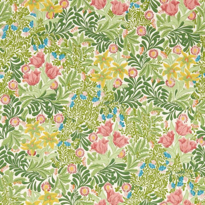 Bower Wallpaper - Boughs Green / Rose swatch