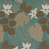 green botanical jacquard fabric from Casamance