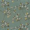 green botanical embroideried fabric from Casamance