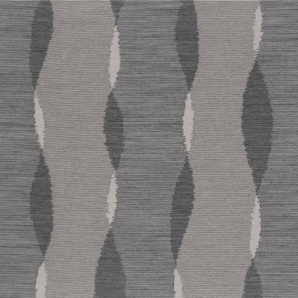 Courtisane Fabric - Gris Fusain by black-grey geometric voile-sheer fabric from Casamance