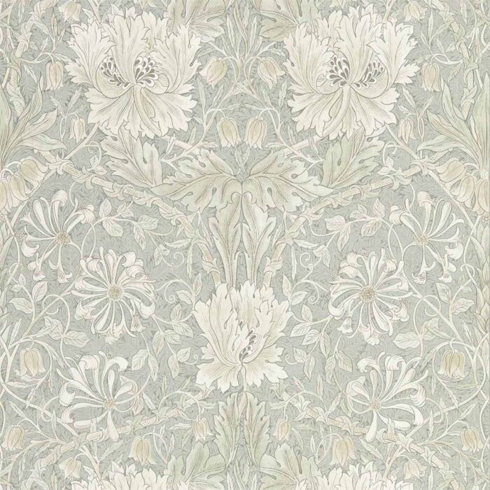 Pure Honeysuckle & Tulip Wallpaper - Grey Blue swatch