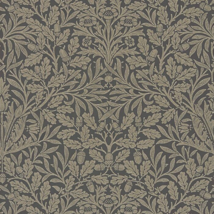 Pure Acorn Wallpaper - Charcoal / Gilver swatch
