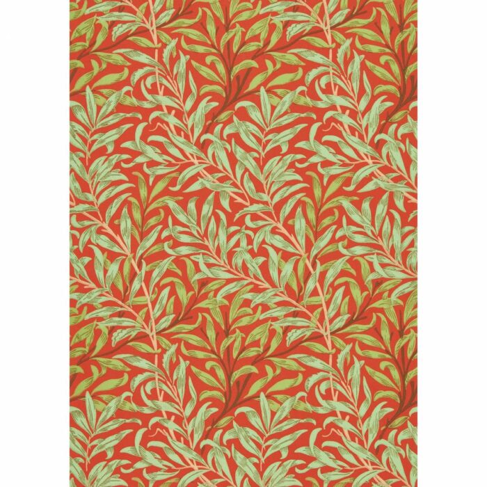 Willow Bough Wallpaper - Tomato / Olive swatch