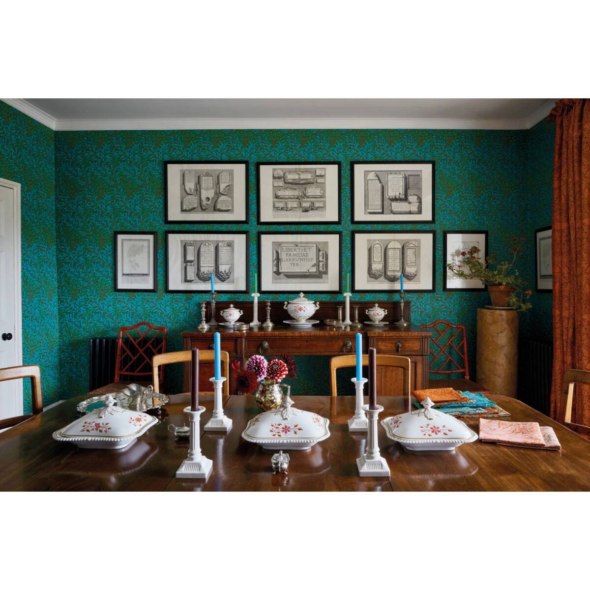 Willow Bough Wallpaper - Olive / Turquoise by Willow Bough Wallpaper - Olive / Turquoise from