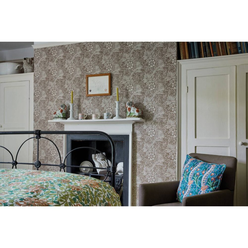 Marigold Wallpaper - Pink / Olive by Marigold Wallpaper - Pink / Olive from