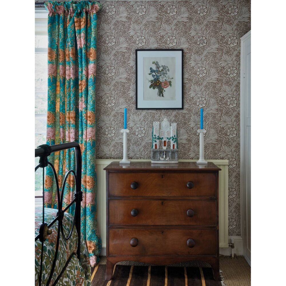 Marigold Wallpaper - Pink / Olive by Marigold Wallpaper - Pink / Olive from