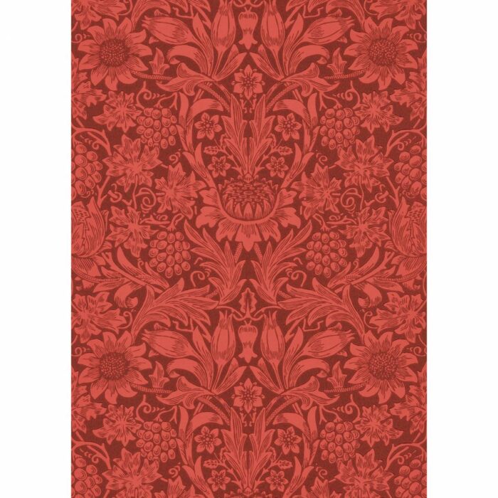 Sunflower Wallpaper - Chocolate / Red swatch