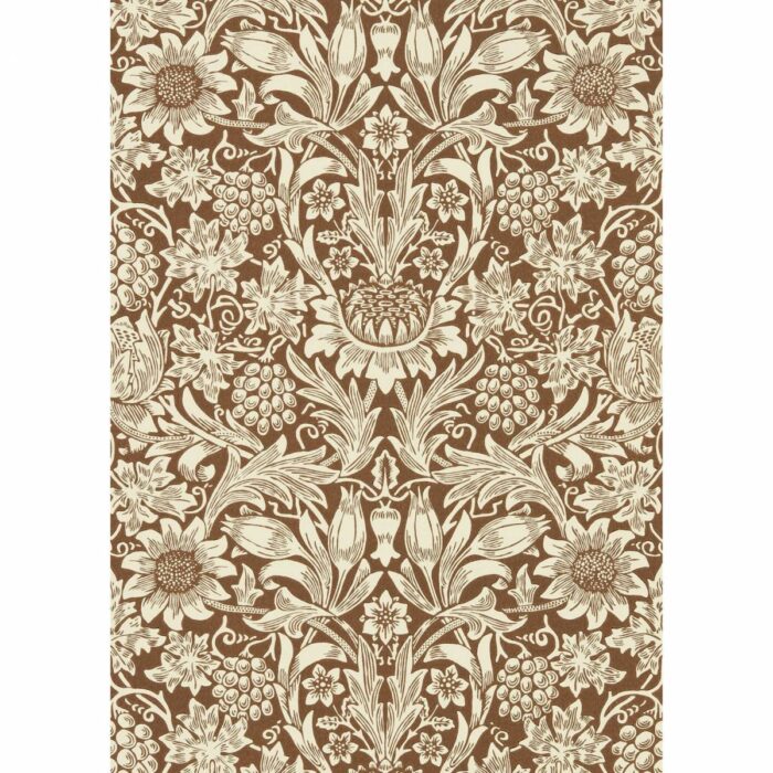 Sunflower Wallpaper - Chocolate / Cream swatch