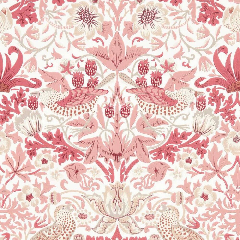 Simply Strawberry Thief Wallpaper - Madder by red botanical wallpaper from william morris & co