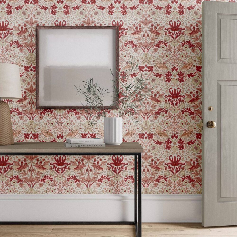 Simply Strawberry Thief Wallpaper - Madder by Simply Strawberry Thief Wallpaper - Madder from