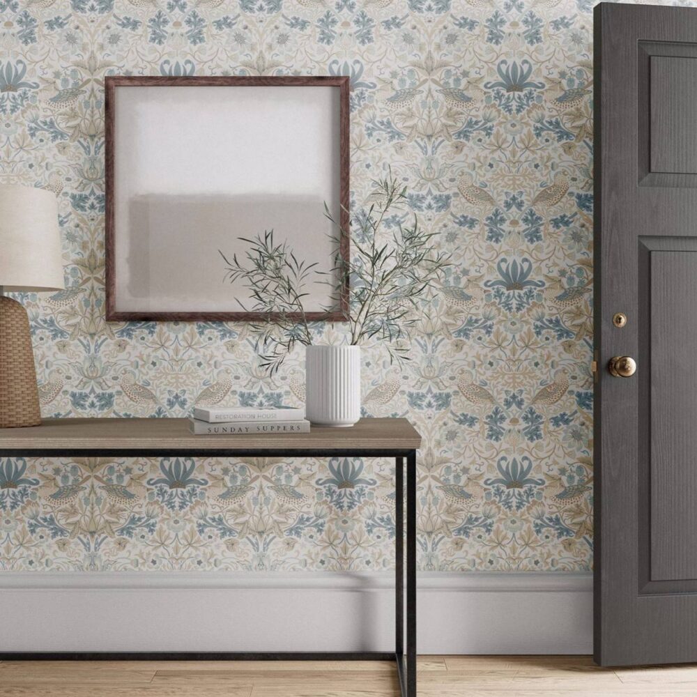 Simply Strawberry Thief Wallpaper - Cochineal Pink from