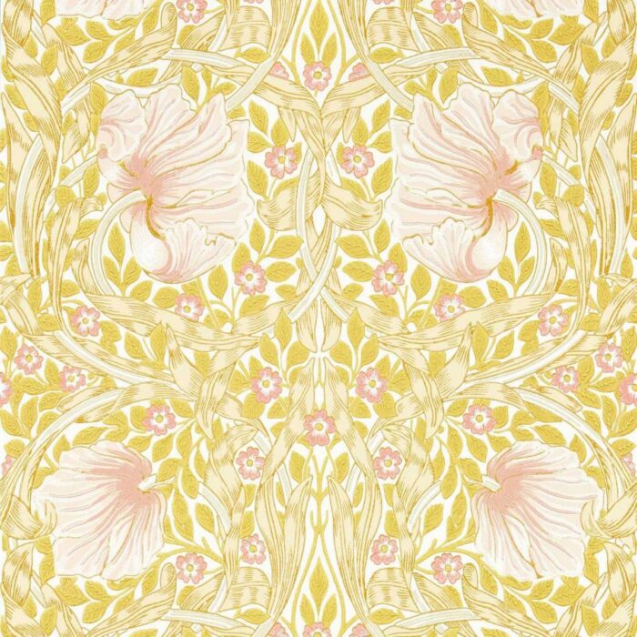 Pimpernel Wallpaper - Sunflower / Pink swatch
