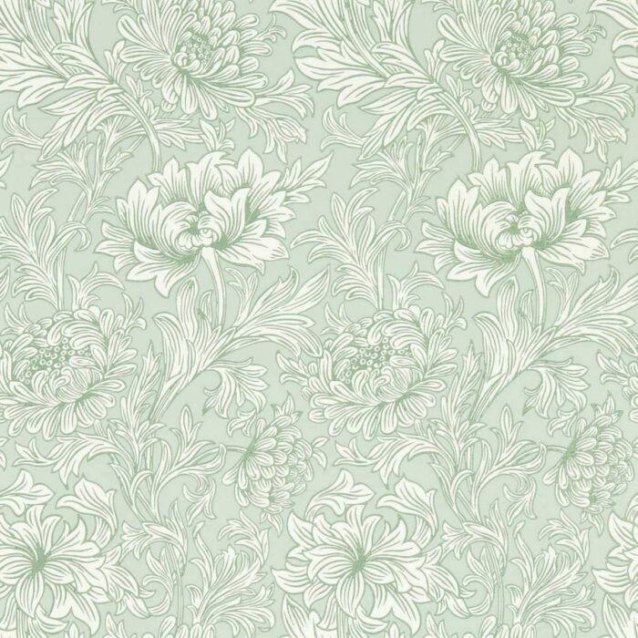 Chrysanthemum Toile Wallpaper - Willow swatch