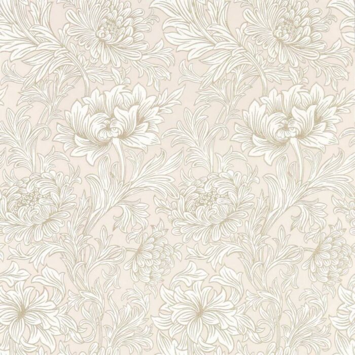 Chrysanthemum Toile Wallpaper - Cochineal Pink swatch