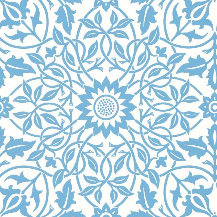 St James Ceiling Wallpaper - China Blue swatch