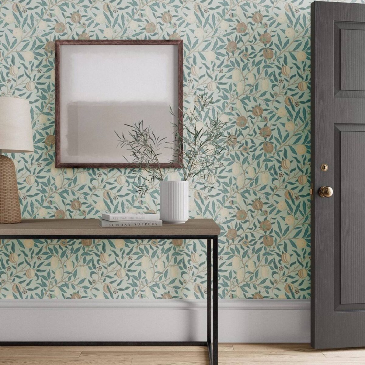 Fruit Wallpaper - Slate / Vellum by Fruit Wallpaper - Slate / Vellum from