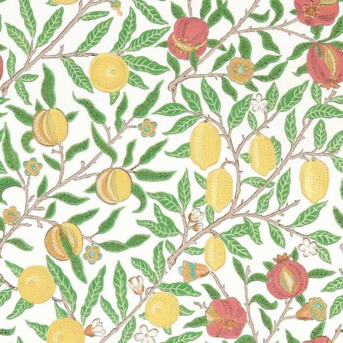 Fruit Wallpaper - Leaf Green / Madder swatch
