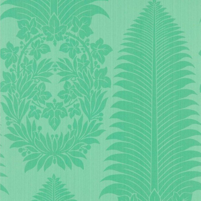 Marsdens Palm Damask Wallpaper - Pale Poisen swatch