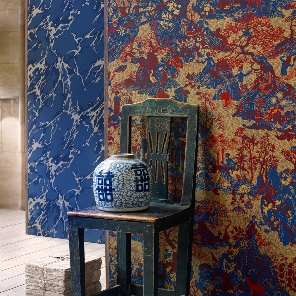 Nostell Priory Wallpaper - Lazuli by Nostell Priory Wallpaper - Lazuli from