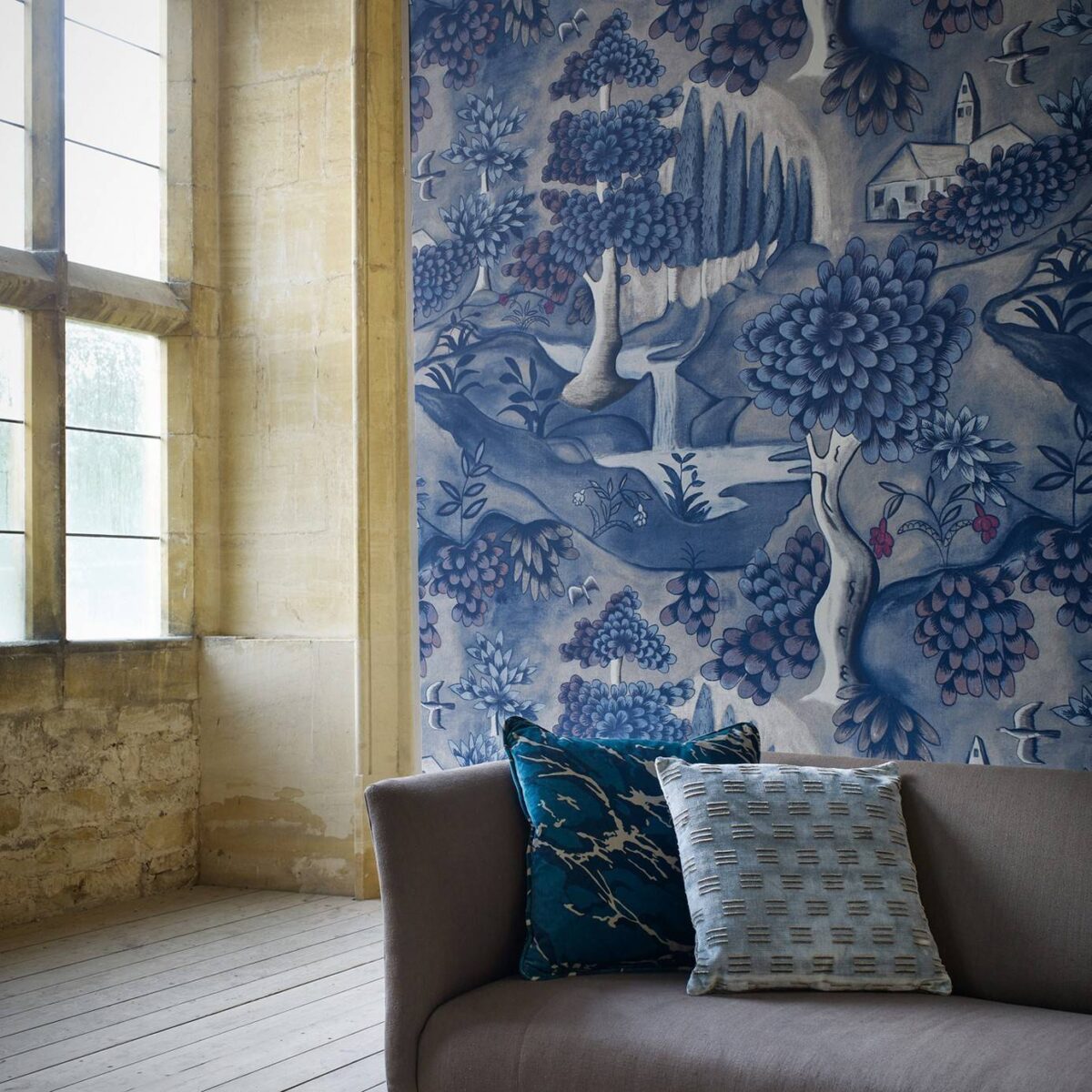 Verdure Wallpaper - Lead Blue from