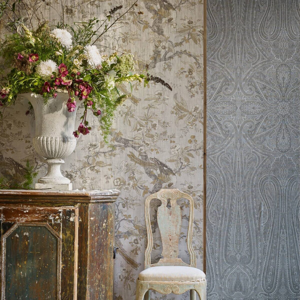 Woodville Wallpaper - White Clay from