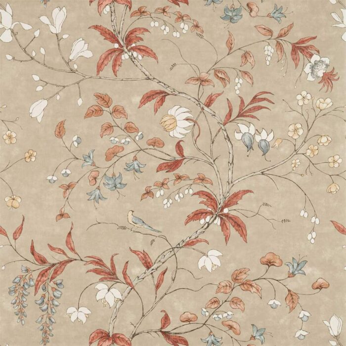 Chambalon Trail Wallpaper - Sunstone / Linen swatch