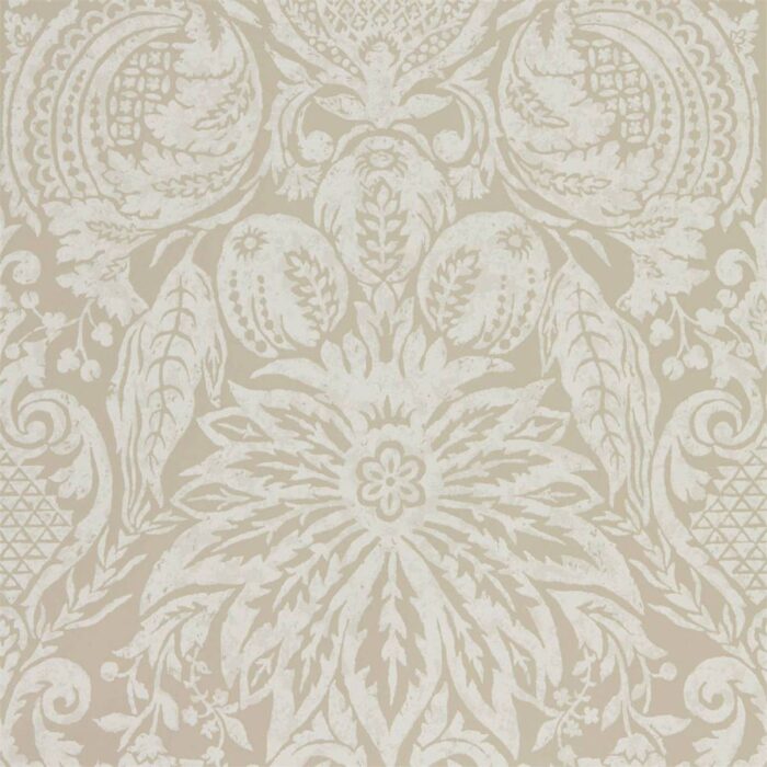 Mitford Damask Wallpaper - Stone swatch
