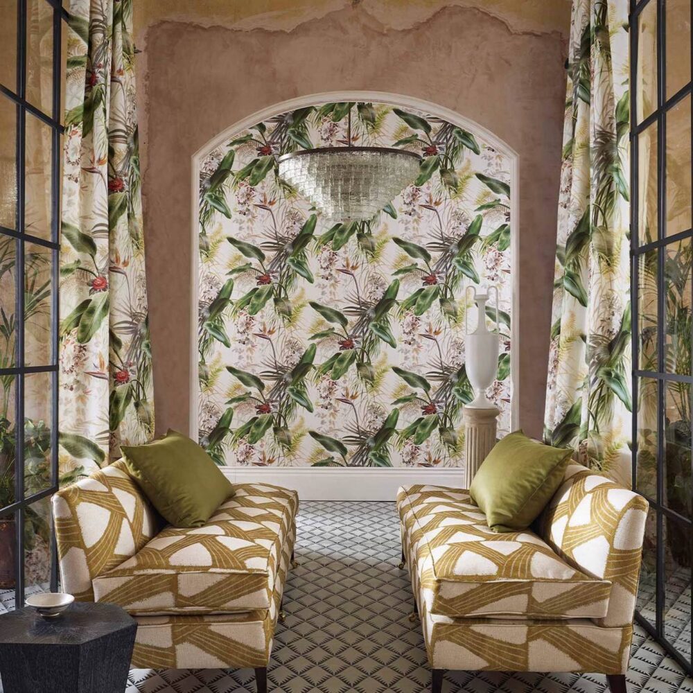 Paradise Row Wallpaper - Evergreen from