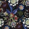 black-grey botanical cotton fabric from Christian Lacroix