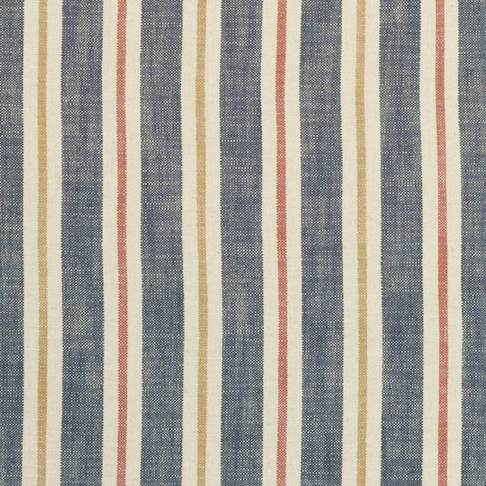 Sackville Stripe Fabric - Midnight / Spice swatch