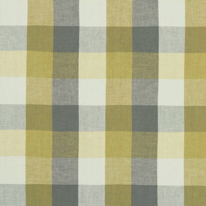 Austin Check Fabric - Citron / Natural swatch