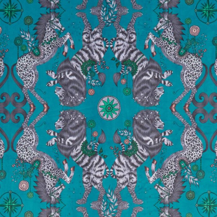 Caspian Velvet Fabric - Teal swatch