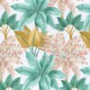 green botanical printed fabric from Camengo