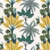 green botanical embroideried fabric from Camengo