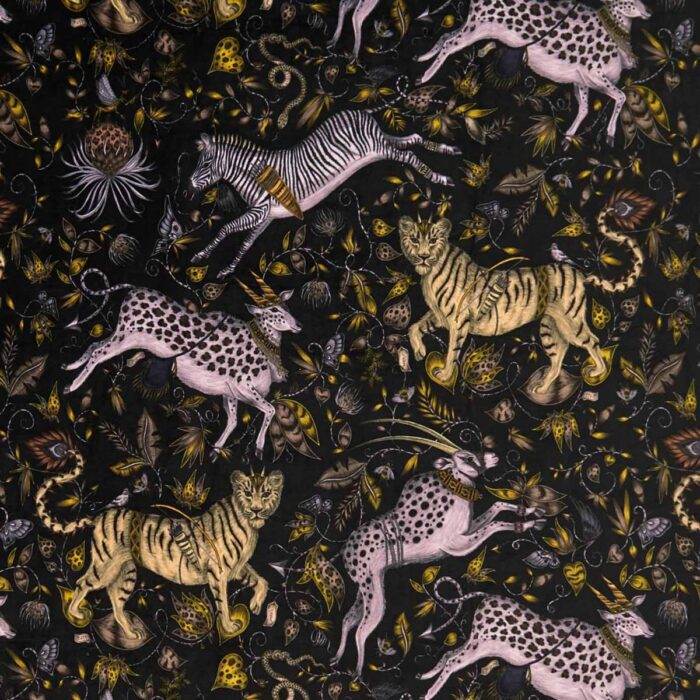 Protea Velvet Fabric - Charcoal swatch